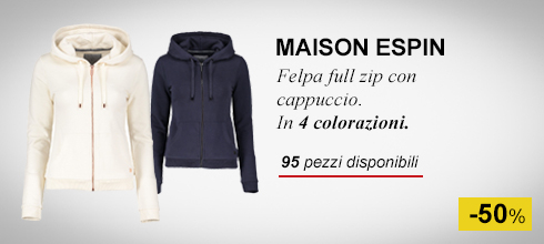 Maison Espin felpa full zip con cappuccio -50%